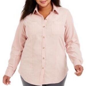 Charter Club Blush Pink Corduroy Long Sleeve Button Up Shirt Medium NWT